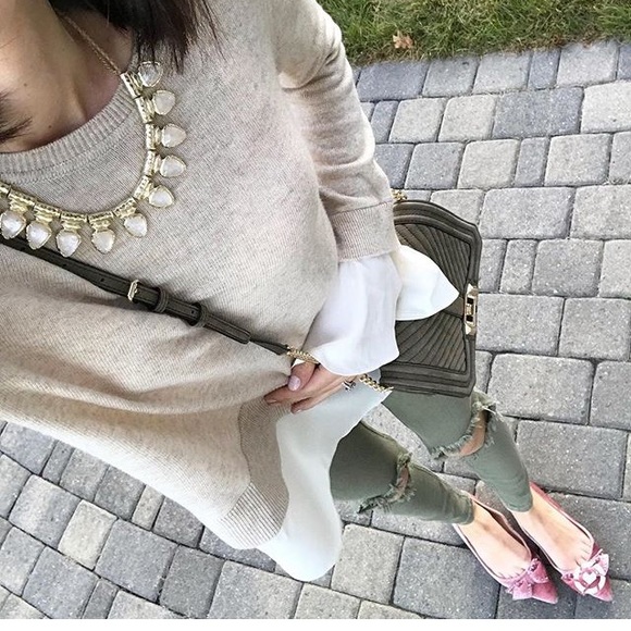 Loft Ruffle Cuff Two in One Sweater - Picture 2 of 7